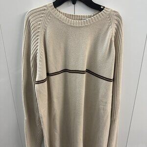 Vintage BKE Stripe Crewneck Sweater Beige Men's 2XL